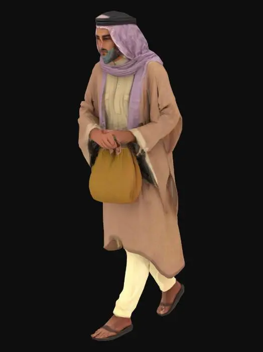 3D model for a walking desert-dealer/trader, arab