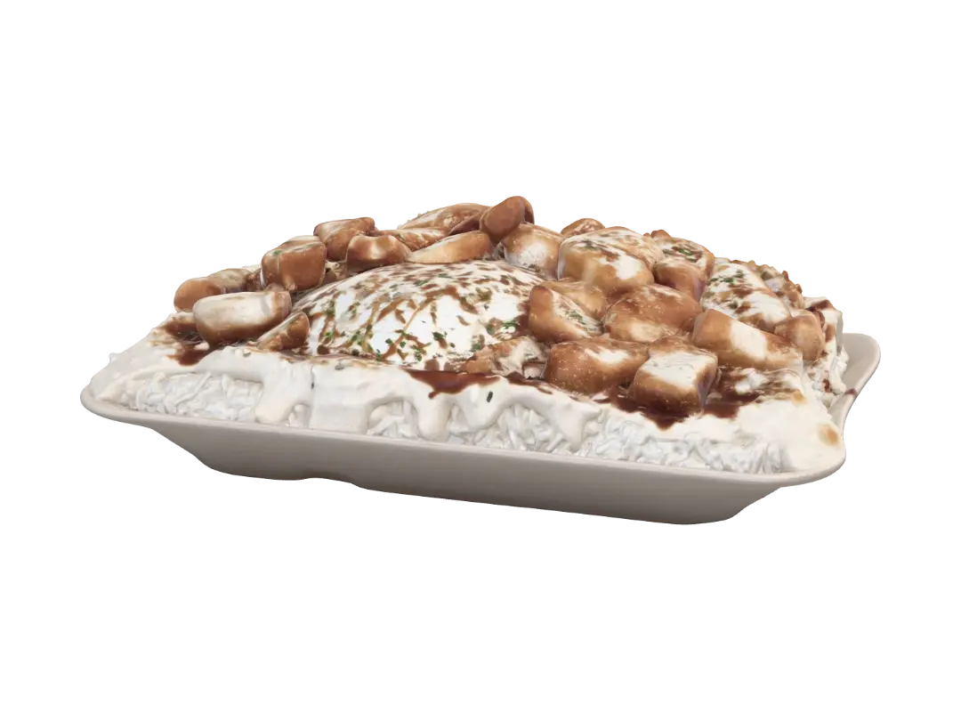 Crispy Chicken Rice Bowl 3D model, vytvořený pomocí AI