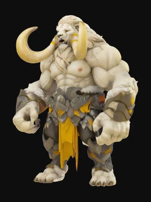 3D model for Giant Mammoth Lion Warrior