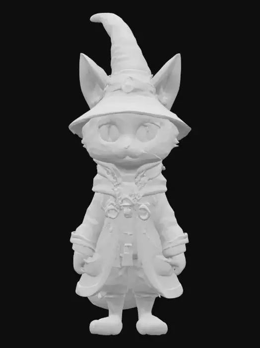3D model for Enchanted Feline Wizard