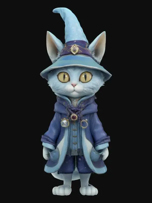 3D model for Enchanted Feline Wizard