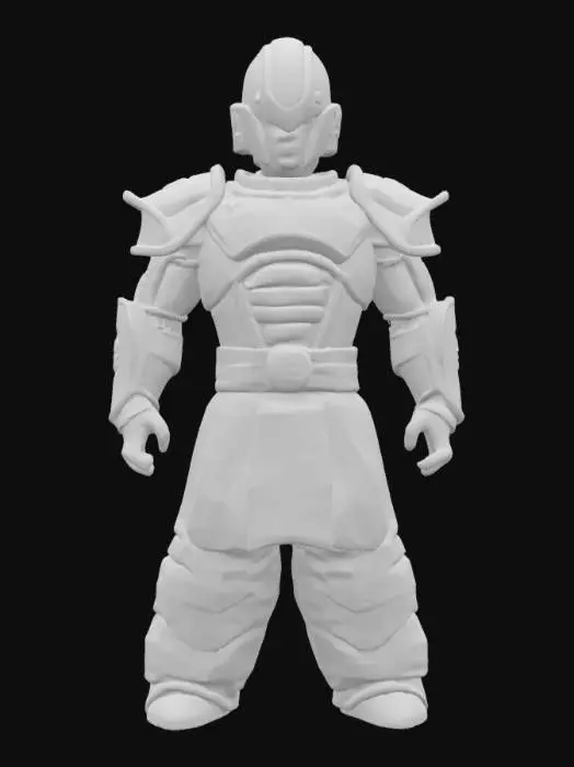 3D model for  Dragon Ball Z Saiyan Battle Armor, cell shaded comic book style, cell shaded with thick black lines and bold colors