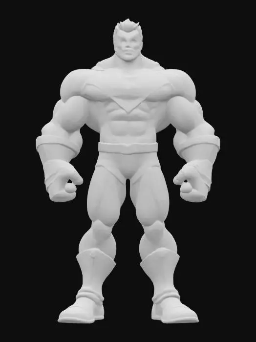 3D model for A cell shaded comic book character, cell shaded with thick black lines and bold colors