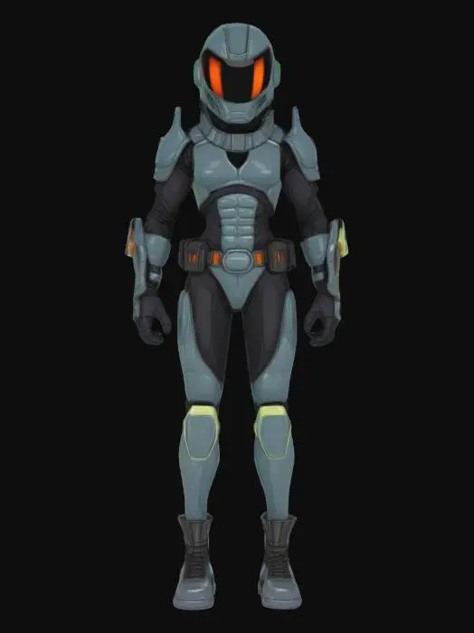 3D model for A cell shaded comic book character, cell shaded with thick black lines and bold colors