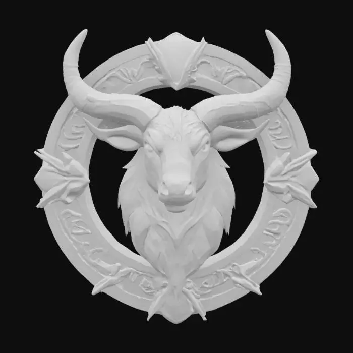 3D model for Mystical Bull Emblem, #emblem#