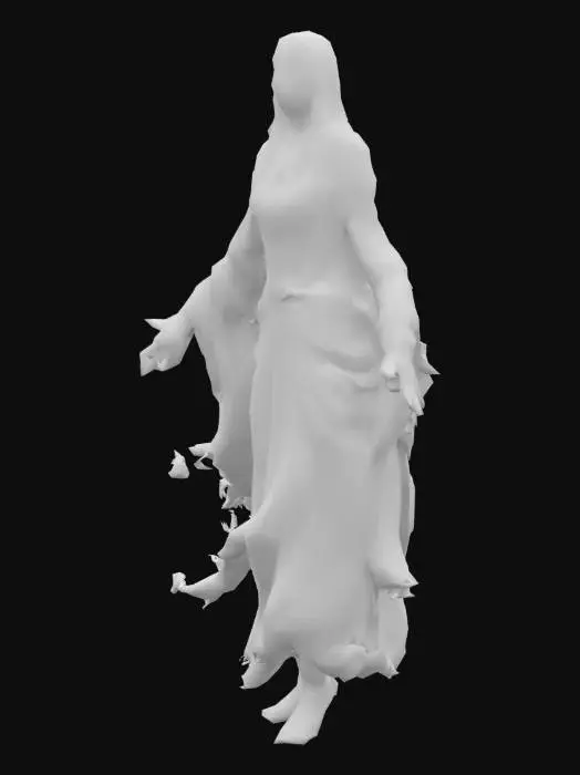 3D model for divine white and gold being shrouded with black lightning guarded a legendary halo of cosmos energy