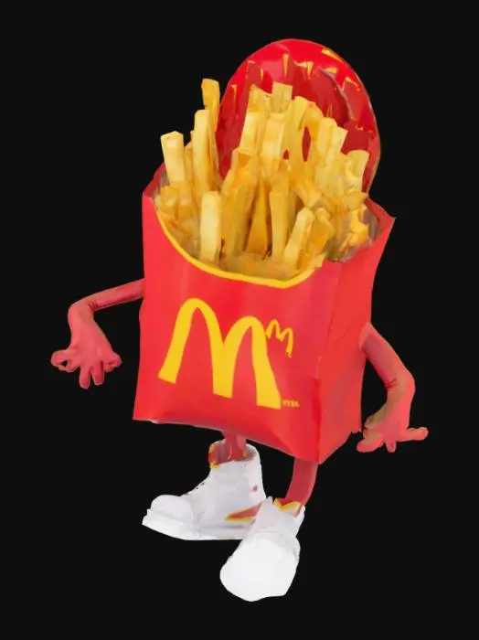 3D model for McDonald Fries packet with legs
