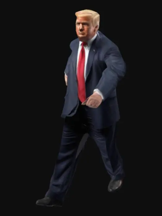 3D model for Realistic symmetrical Donald Trump, Doing T-Pose, arms out to sides. 