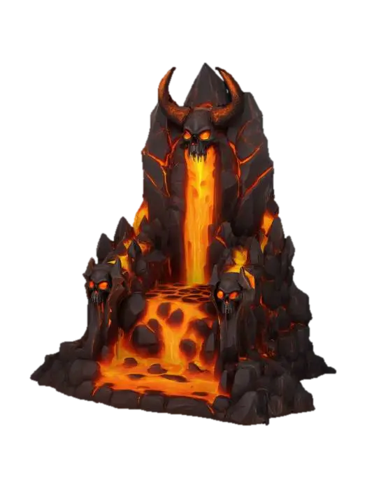 Mô hình 3D Inferno Throne - Fire, được tạo bằng AI