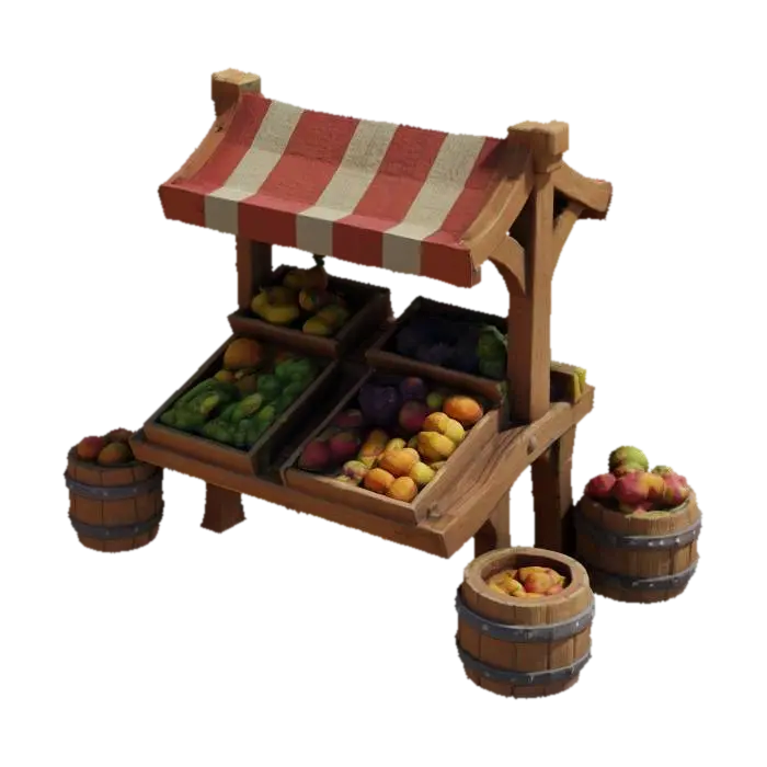 โมเดล 3D ของ Fruit Stand Display สร้างโดย AI
