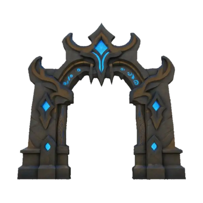 Ethereal Rune Archway 3D model, vytvořený pomocí AI