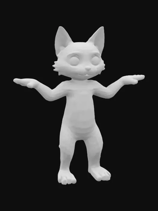 3D model for chat humanoïde en pose T