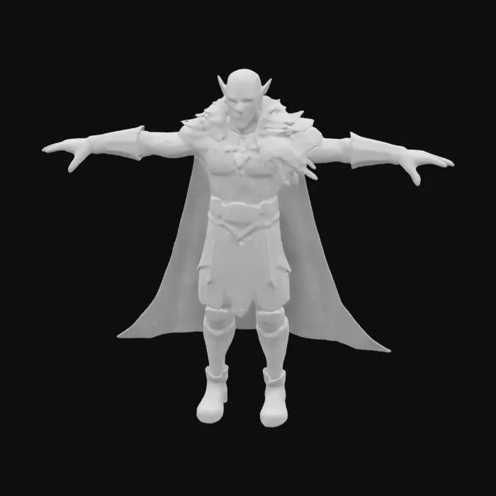 3D model for white walker in T pose Game of Thrones