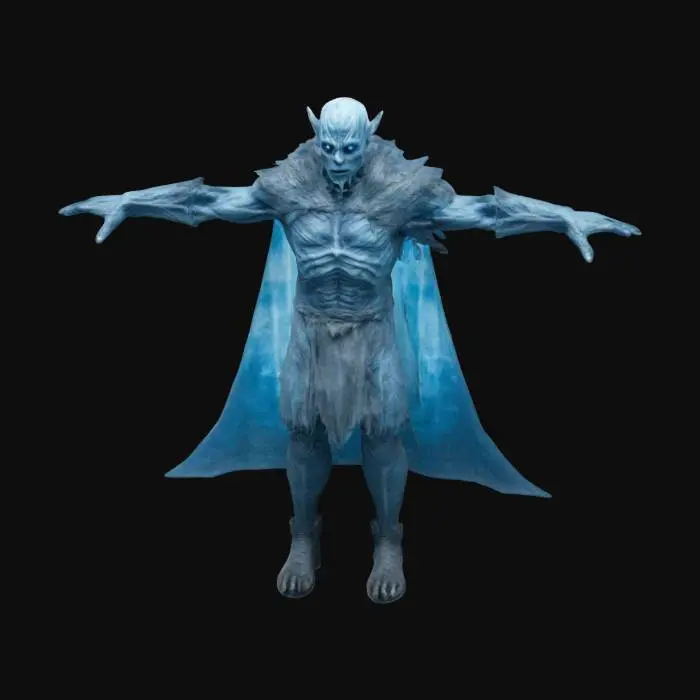 3D model for white walker in T pose Game of Thrones