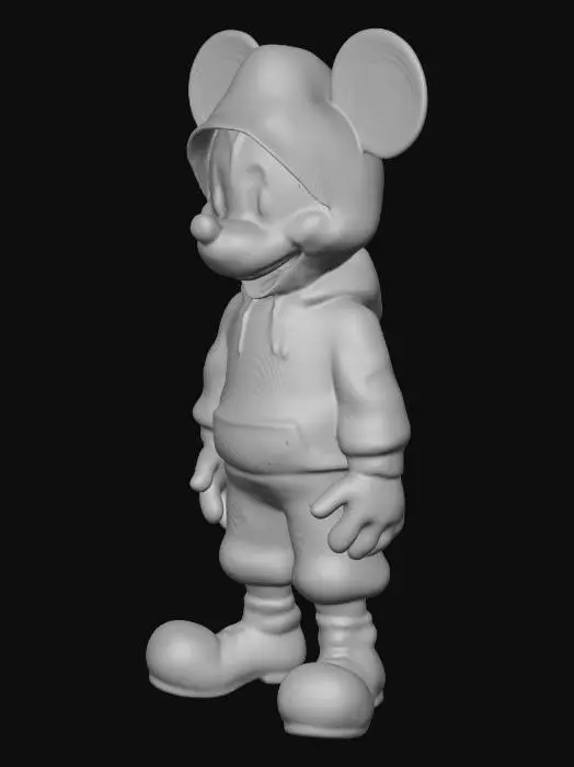 3D model for miki maus im orangen nike pullover  und schwarzer hose mit gangster blick