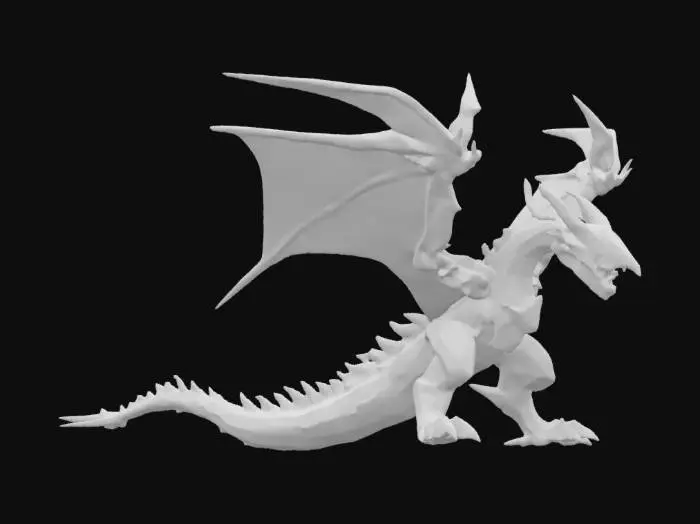 3D model for A Gundam inspired dragon detailed armor has laser canons posing