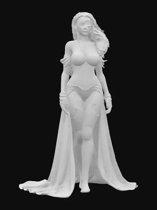 3D model for Mexican sugar face paint style fantasy corset female lady death curvy modeling sensual detailed. beautiful face   