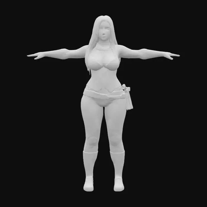 3D model for fantasy corset female curvy sensual posing worrier Mexican 