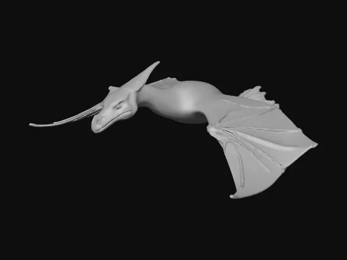 3D model for Высокодетализированная 3D-модель черного птеранодона, застывшего в позе полета, идеально подходящая для моделирования. Его кожистая текстура тщательно проработана с легкими морщинами, подчеркивающими возраст и реализм. На длинном черепе возвышается небольшой, остроконечный гребень, добавляющий характерных черт виду. Детализированные суставы крыльев обеспечивают точную артикуляцию, а весь дизайн выполнен в нейтральном, функциональном стиле для максимально достоверной летной динамики.