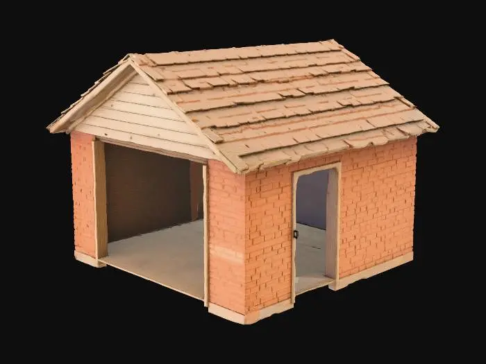 3D model for Wooden Garage Model