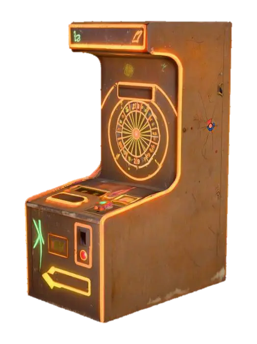 Neon Arcade Target 3D model, vytvořený pomocí AI