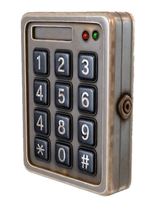 Keypad Security Interface - Control 3D model, vytvořený pomocí AI