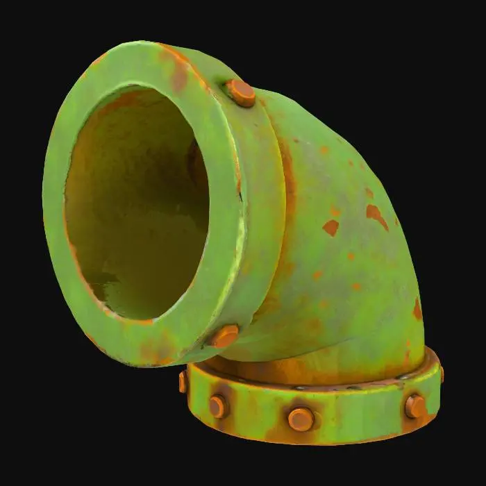 3D model for Rusty Green Pipe Bend