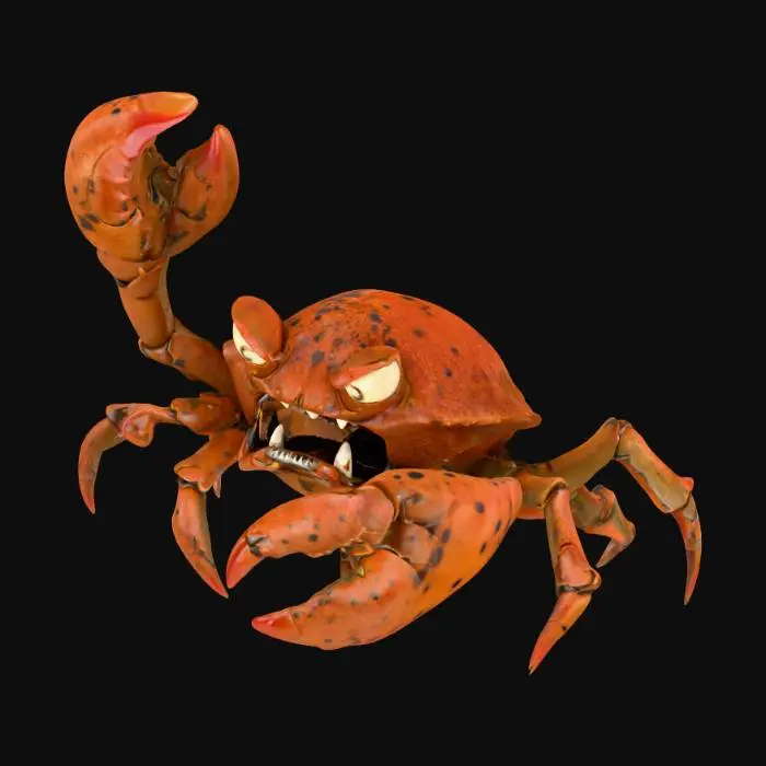 3D model for Angry Crab Cartoon