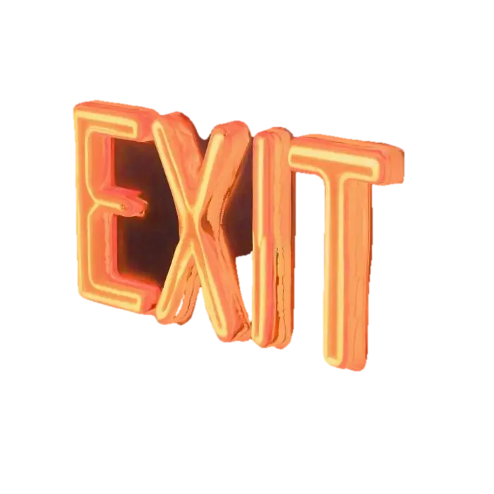 Neon Exit Sign - Arrow 3D model, vytvořený pomocí AI