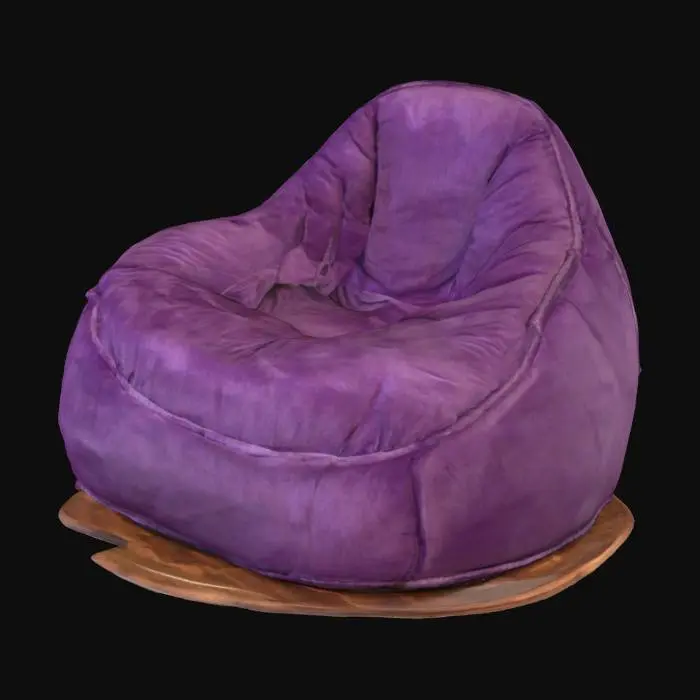 3D model for Cozy Purple Beanbag