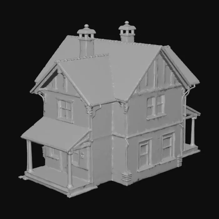 3D model for styalized suburbia home, very gritty and adult swim vibes