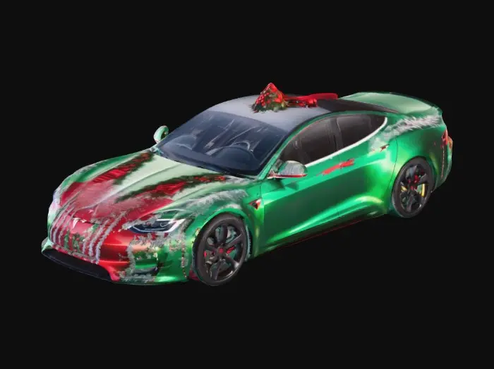 3D model for 圣诞风格的特斯拉超跑