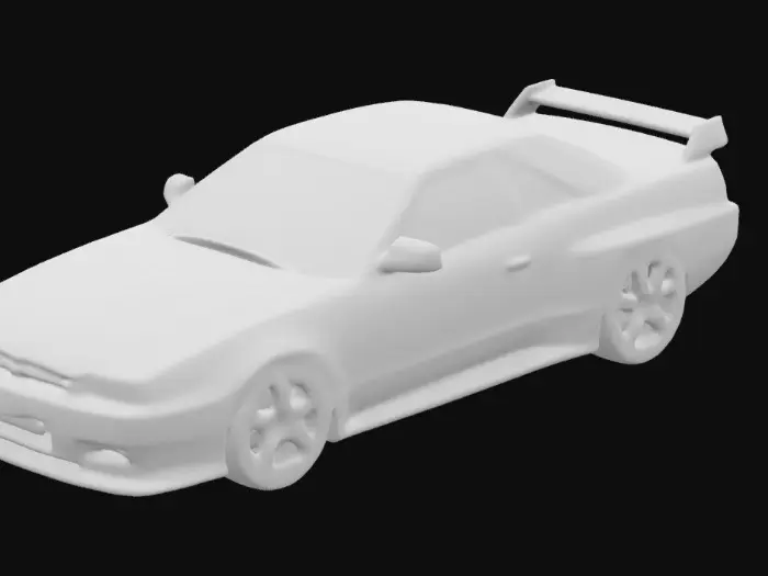 3D model for nissan skyline r32, lowered, wheels are chambered 