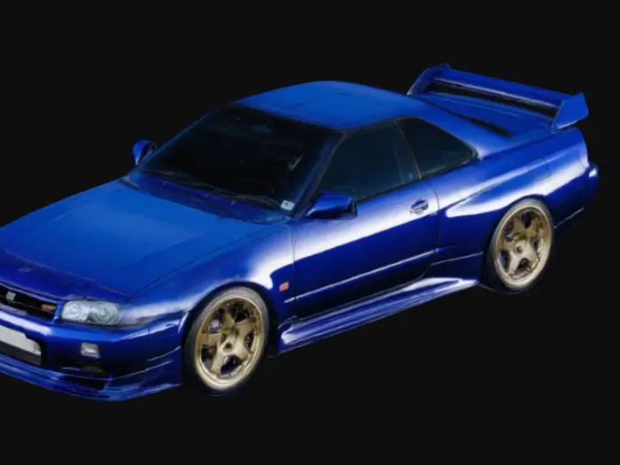 3D model for nissan skyline r32, lowered, wheels are chambered 