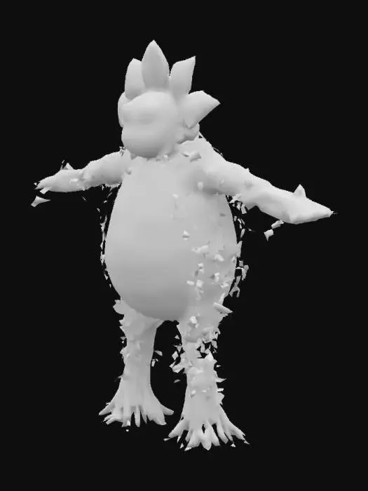 3D model for #garden#, giant plant humanoid plant creature made up of vines and leafs, the creature's head is made of a flower and the mouth of a venus fly trap and googly eyes, the creature is standing in a tpose position