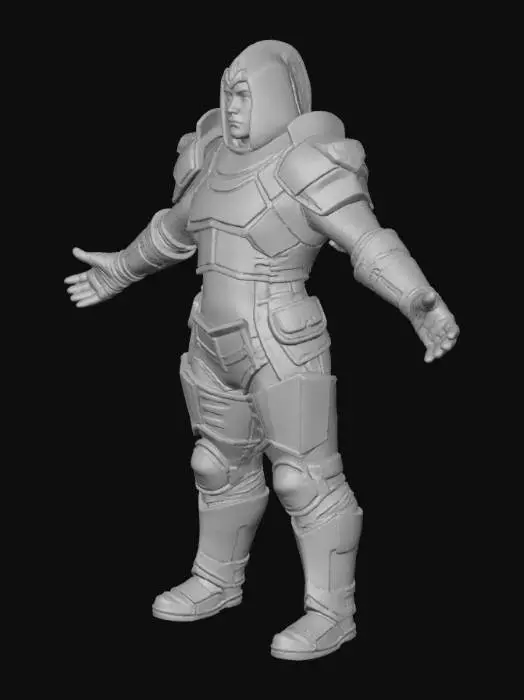 3D model for #Thanksgiving#, full-body armor suit, inspired by medieval design with pronounced tin can aesthetics, encases a figure. The armor is crafted from dull, brushed silver metal reminiscent of classic tin can.the whole body is covered. Instead of a traditional helmet, a clear, spherical glass dome sits atop the armor, prominently displaying the "head" of a man made entirely of glistening, rich brown gravy. The gravy within the helmet is subtly textured, with swirls and ripples, maintaining a viscous, fluid appearance, clearly visible through the transparent glass.