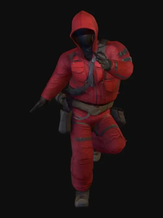 3D model for  a pixel art soldier no helmet. Postapocalyptic esthetic. no weapons. in a T pose
