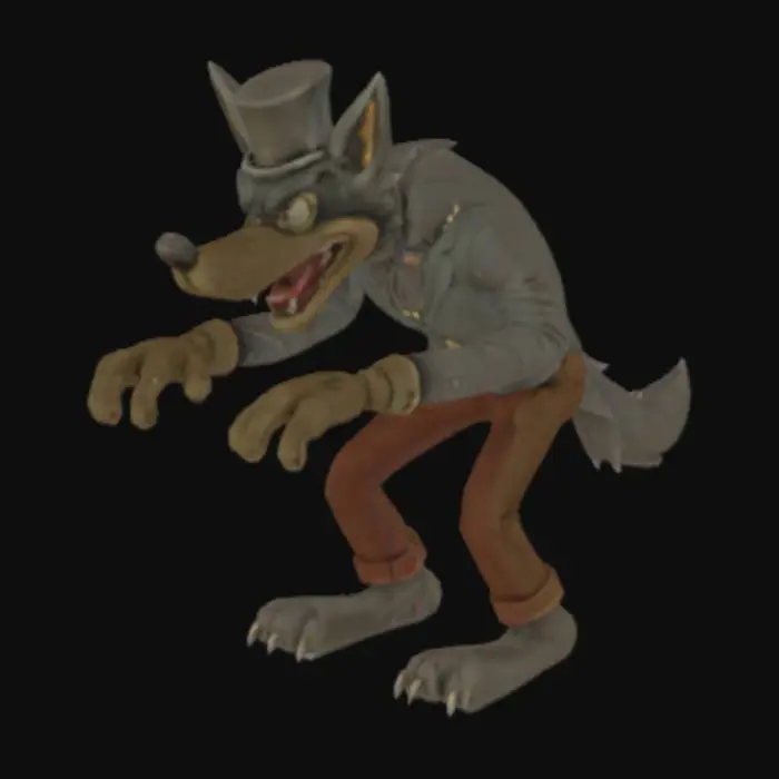 3D model for Wolf in Top Hat