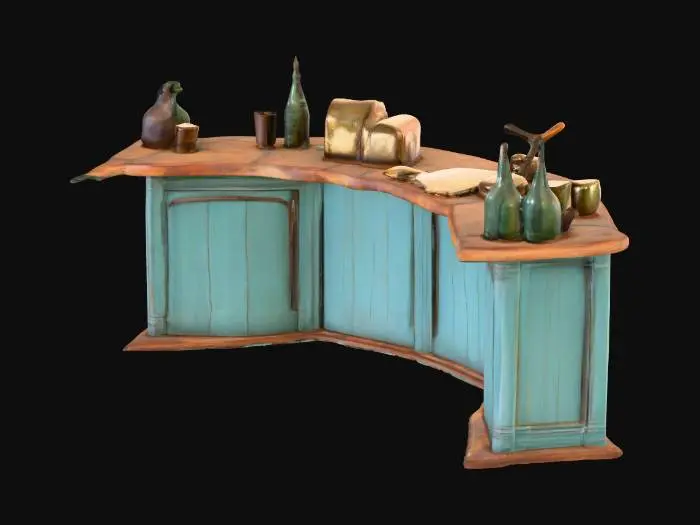 3D model for Rustic Tavern Bar