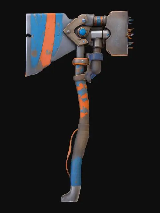 3D model for Retro-Futuristic Battle Axe