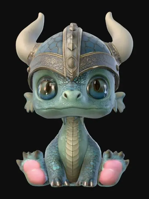 3D model for Baby Dragon Warrior