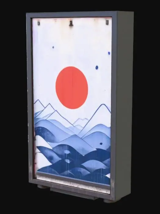 3D model for 一块风格化的日式广告牌