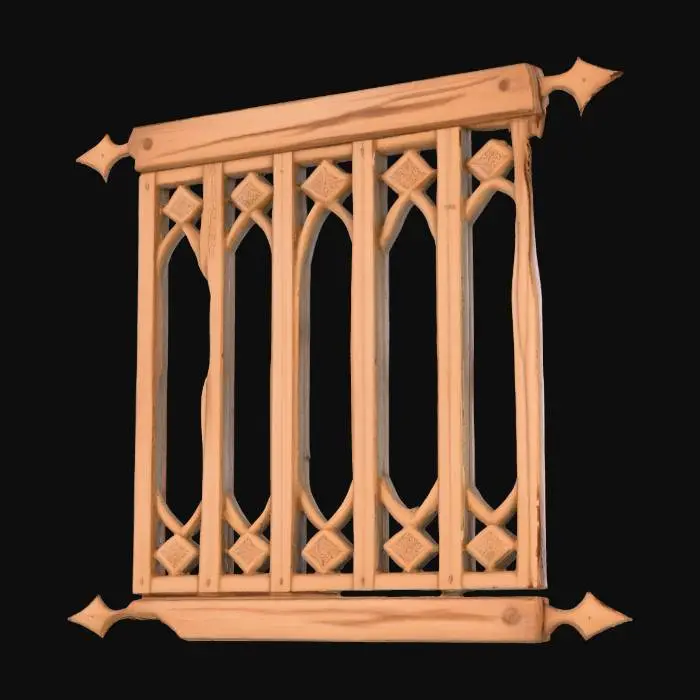3D model for Ornate Wooden Rail