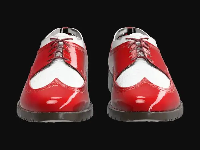 3D model for Red Patent Wingtip Oxfords