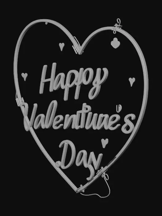 3D model for Happy Valentine's Day Neon Heart