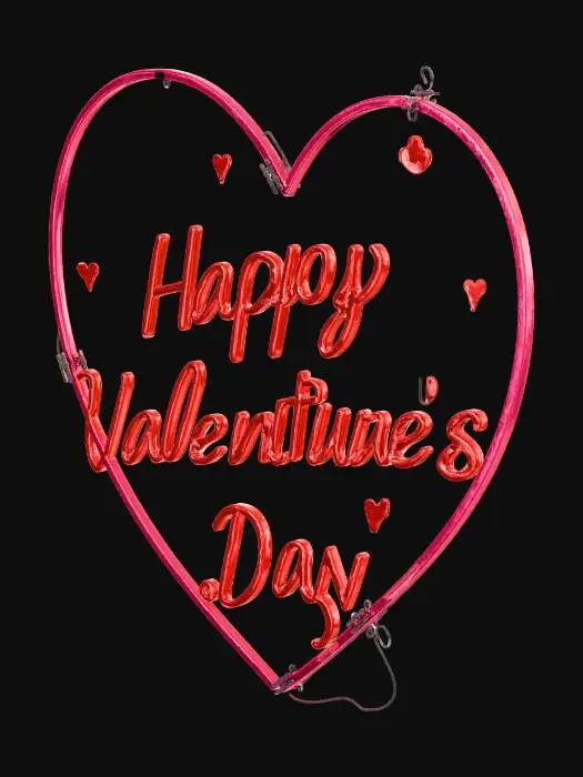 3D model for Happy Valentine's Day Neon Heart