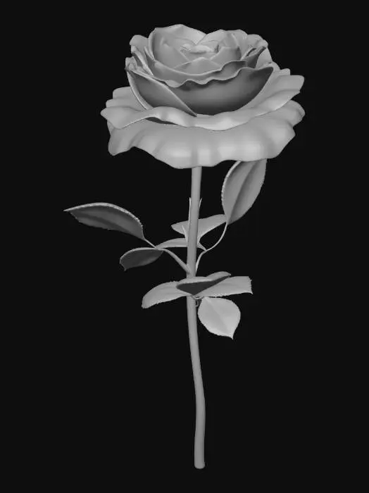 3D model for Solitary Crimson Rose