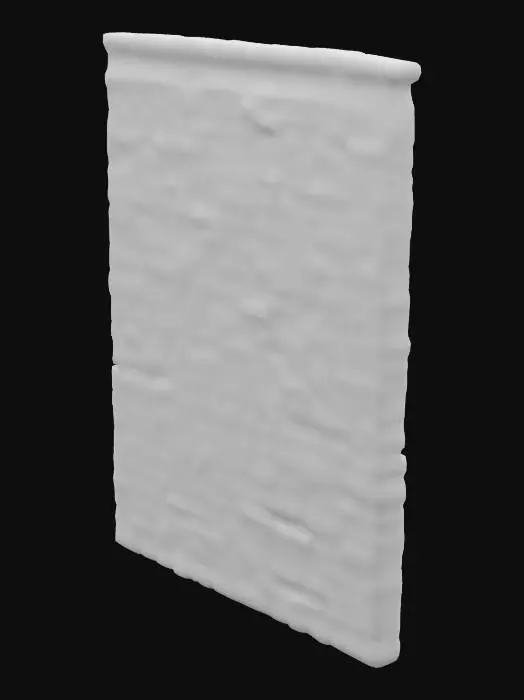 3D model for modular dungeon wall asset. 3D printed and airbrushed realism texturing. Stone brick wall, 2 meters tall, full height, clean edges, good linework, squared. 