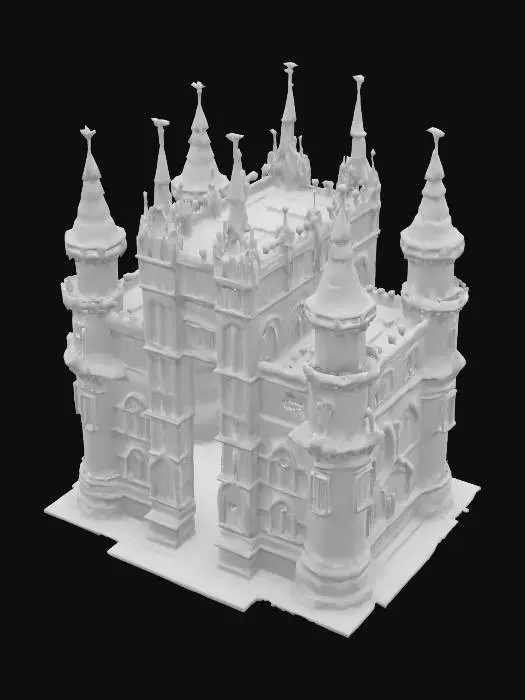 3D model for 3D model of an obsidian and onyx fortress KEEP section