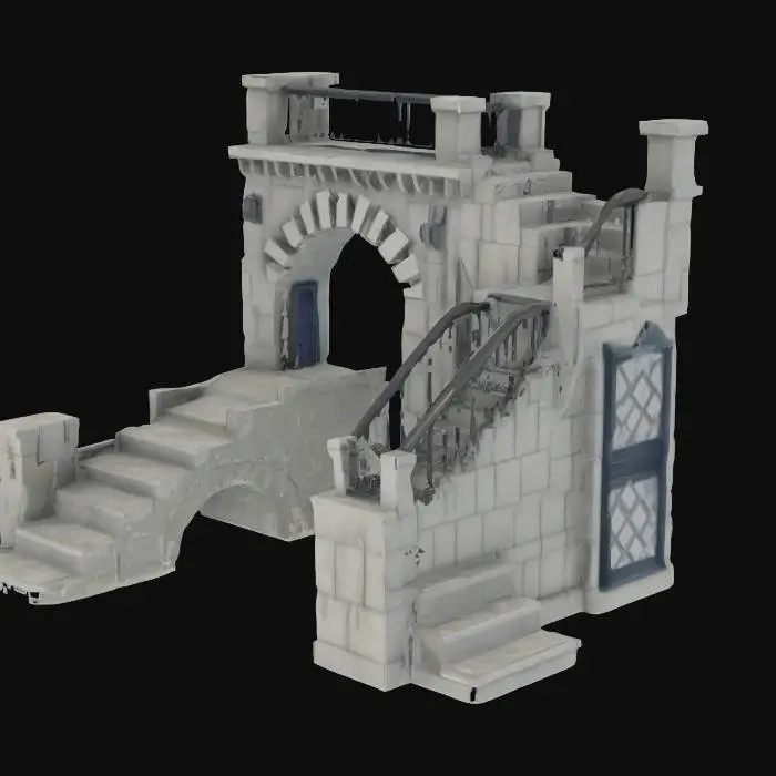 3D model for Modular dungeon staircase section, designed to connect different levels

